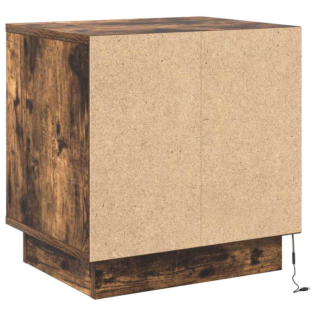 Nightstand Set of 2 Smoked Oak 44 x 34.5 x 45 cm