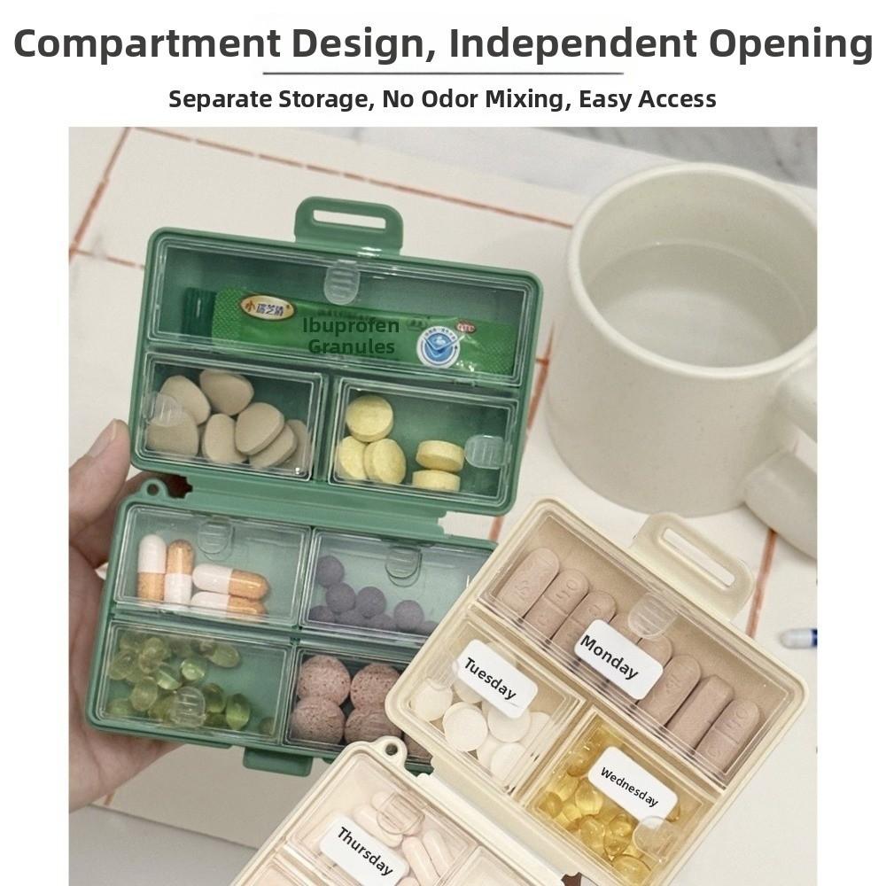 7 Grids Weekly Pill Organizer PP Large Capacity Tablets Container Separate Storage Moisture-Resistant Medicine Case Daily Use