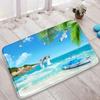 1pc Beach Door Mat Conch Starfish Seashells Natural Ocean Landscape Living Room Bedroom Entrance Door Mat Inside Outside Decor