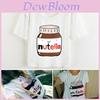 Femeie Kawaii Harajuku Modă Casual Tricouri cu Imprimeu Nutella Topuri Scurte Tricou Scurt