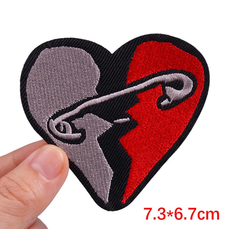 Cartoon /Band Aid Love Embroidery Patch Jeans Sewing Applique Iron On Patches For Clothing Rainbow Letter Patches On Clothes Diy 