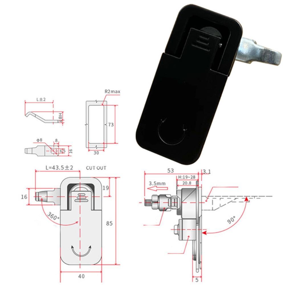 with Keys Distribution Box Lock Weather-resistance Cabinet Lock Toolbox Lock Hardware Lock 1