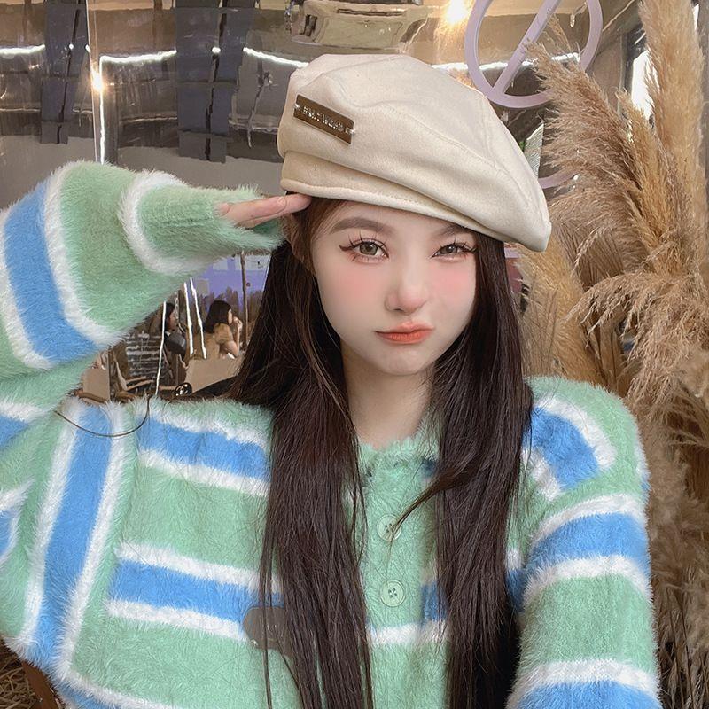 

Повседневный модный бренд Стиль Берет Женский Осенне-зимний Дышащий Модный Берет Художника Белый и Лицо Маленький Берет C1502 starry metal SH beret beige M(56-58cm)