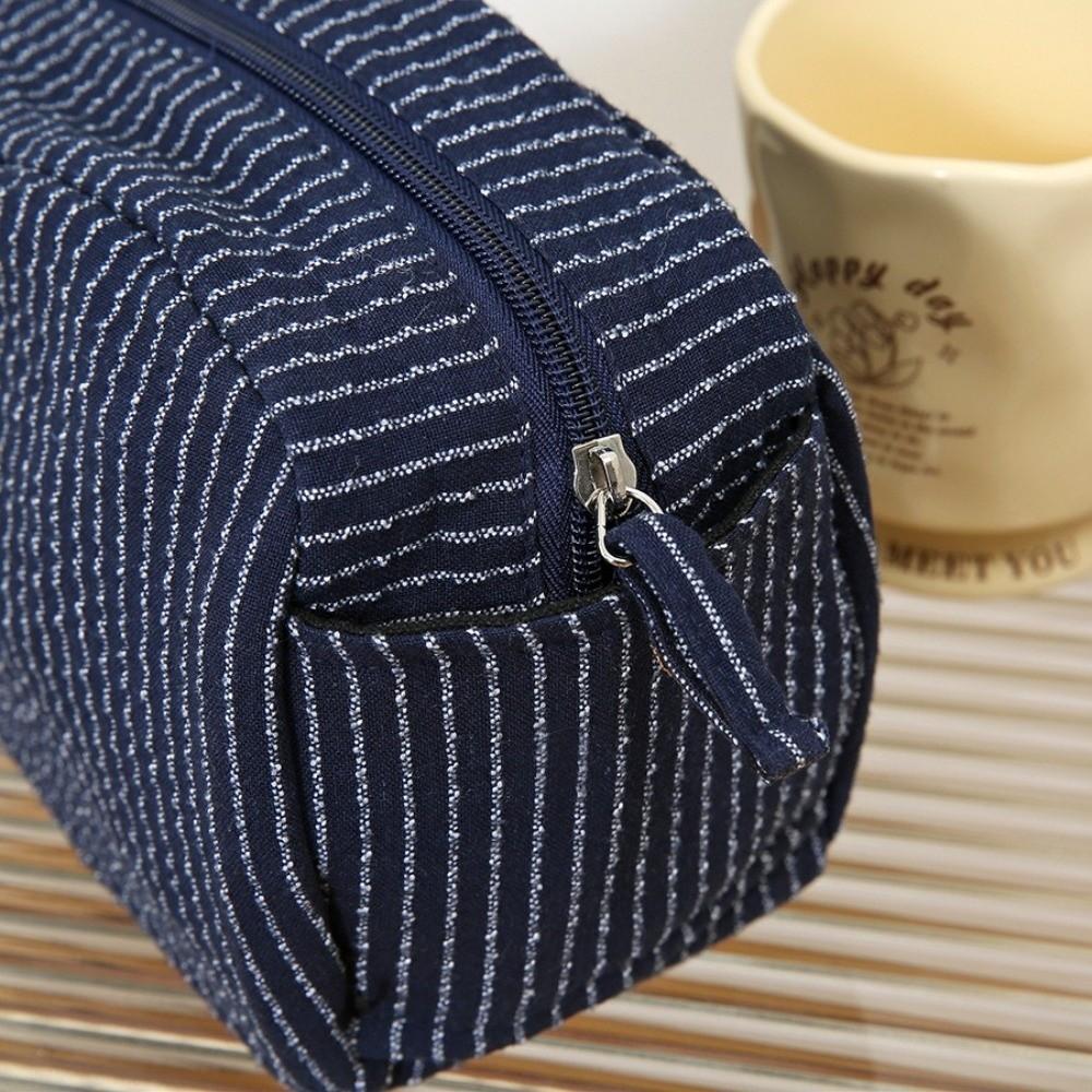 Lightweight Striped Cosmetic Bag Portable Makeup Bag New Storage Bag Daily Use