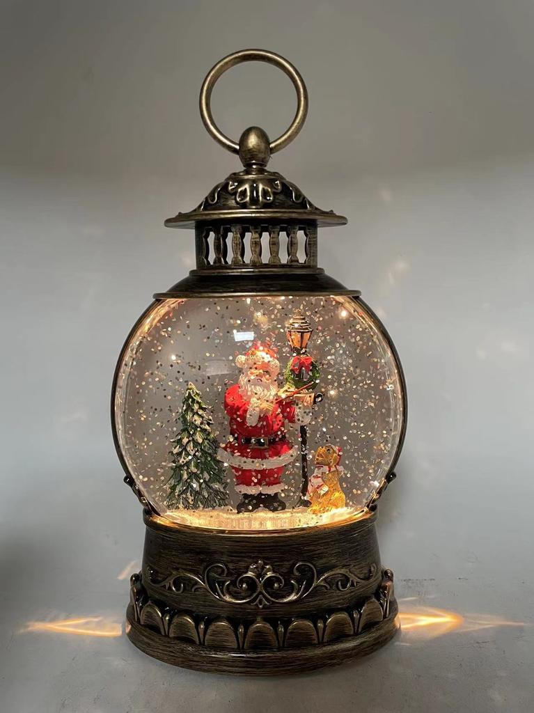 Christmas Snow Globe Lantern Music Box Toy for Tabletop Festival Decor Santa Claus
