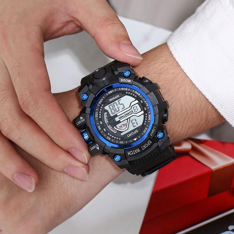 YIKAZE Men's Sports Watches Waterproof Luminous Men Sport Watch Multifunction LED Digital Watch Fitness Electronic Watch for Kid