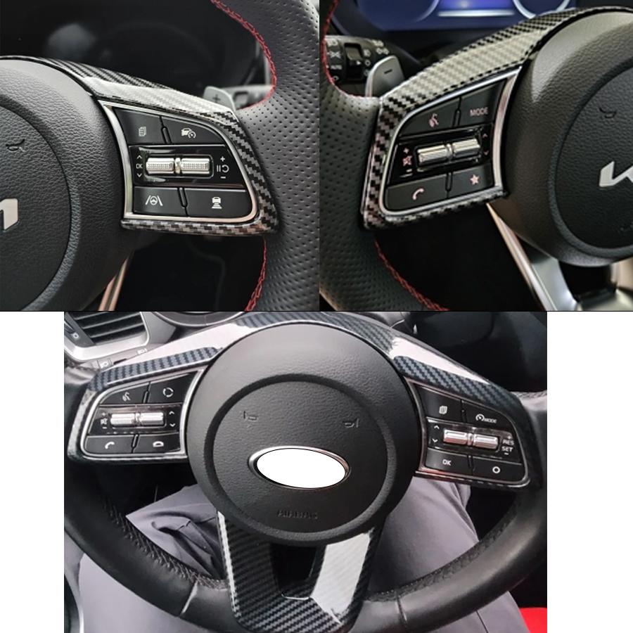 Pentru KIA Ceed Forte K3 Seltos XCeed Sonet ProCeed ABS Fibra de Carbon Autocolant Buton Volan Auto Capac Decorativ