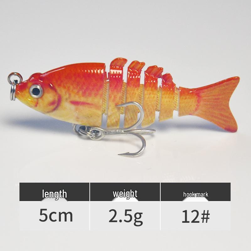 Mini 6-Section Multi-Jointed Fishing Lure, 5cm/2.5g, Simulated ABS Plastic Bait