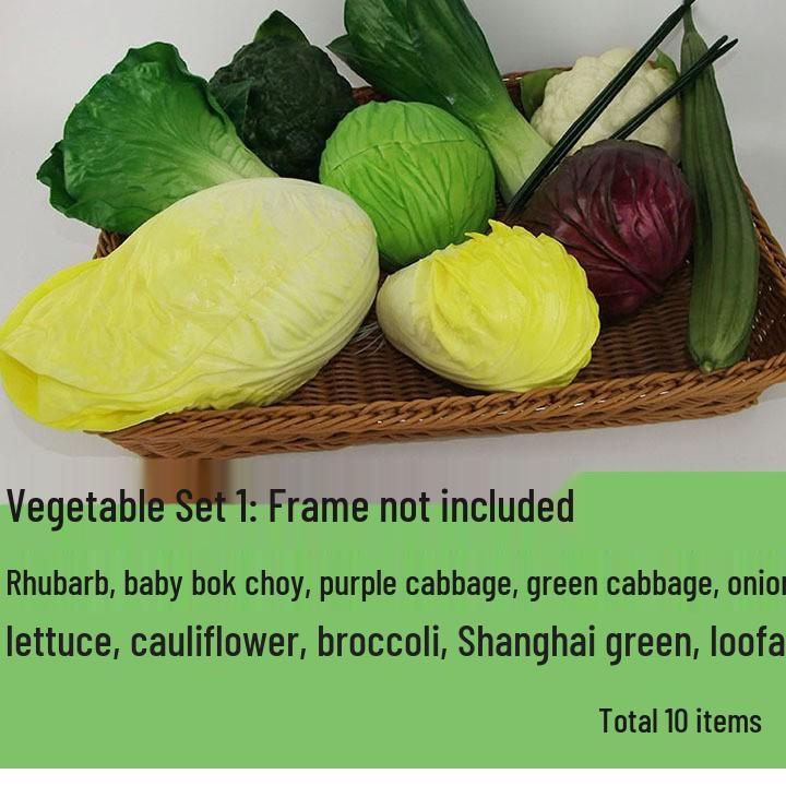 Artificial Vegetable Set: Eggplant, Cabbage, Cucumber, Celery, Spinach - Kitchen Decoration