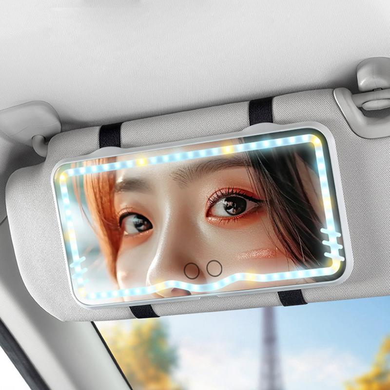 Car Sun Visor Vanity Mirror Rechargeable Touch On Screen LED Light Makeup Mirror Car Visor Lighted Mirror Sun Visor Mirror Vanit