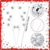 12 Pcs Silver Glitter Ball Picks Mirror Disco Balls New Year 2025 Ornaments Decorations Bulk 14 Inch Decorative Sticks for Vases Tall DIY Glitter