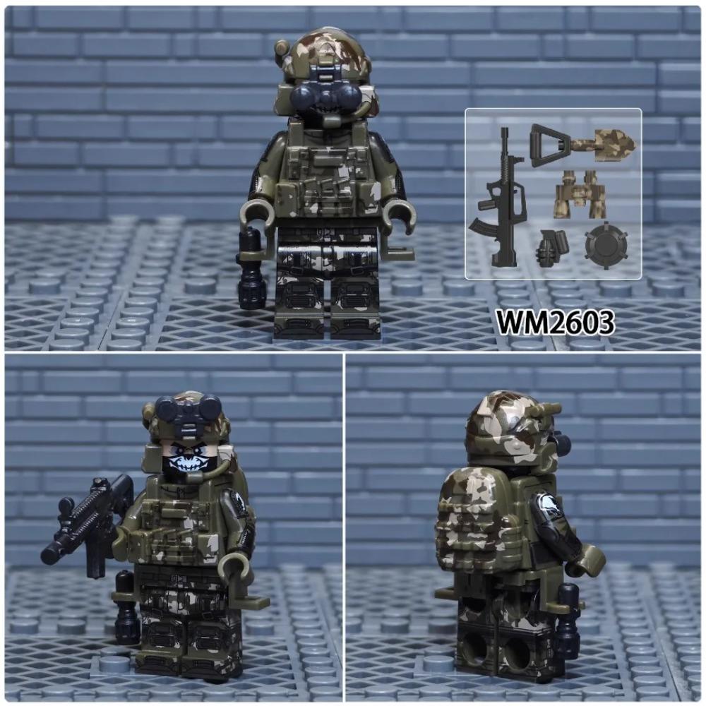 WM6147 WM6168 WM6169 Militaire Serie SWAT Special Forces Bouwsteen Commando Soldaat Stad Politie Pet Mini Actiefiguur Speelgoed