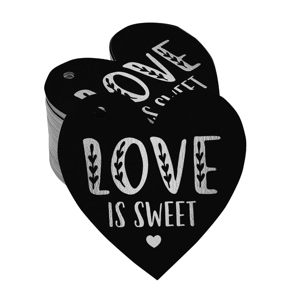 Inkdotpot 100 Pack Real Silver Foil Paper Tag Love Is Sweet Wedding Favor Hang