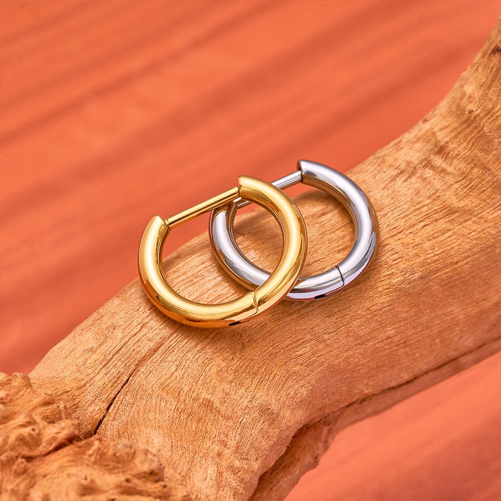 G23 Titanium Piercing 16G/18G 8/10/12mm Nose Ring D Shape Segment Ring Clicke Cartilage Tragus Helix Lip Piercing Body Jewelry