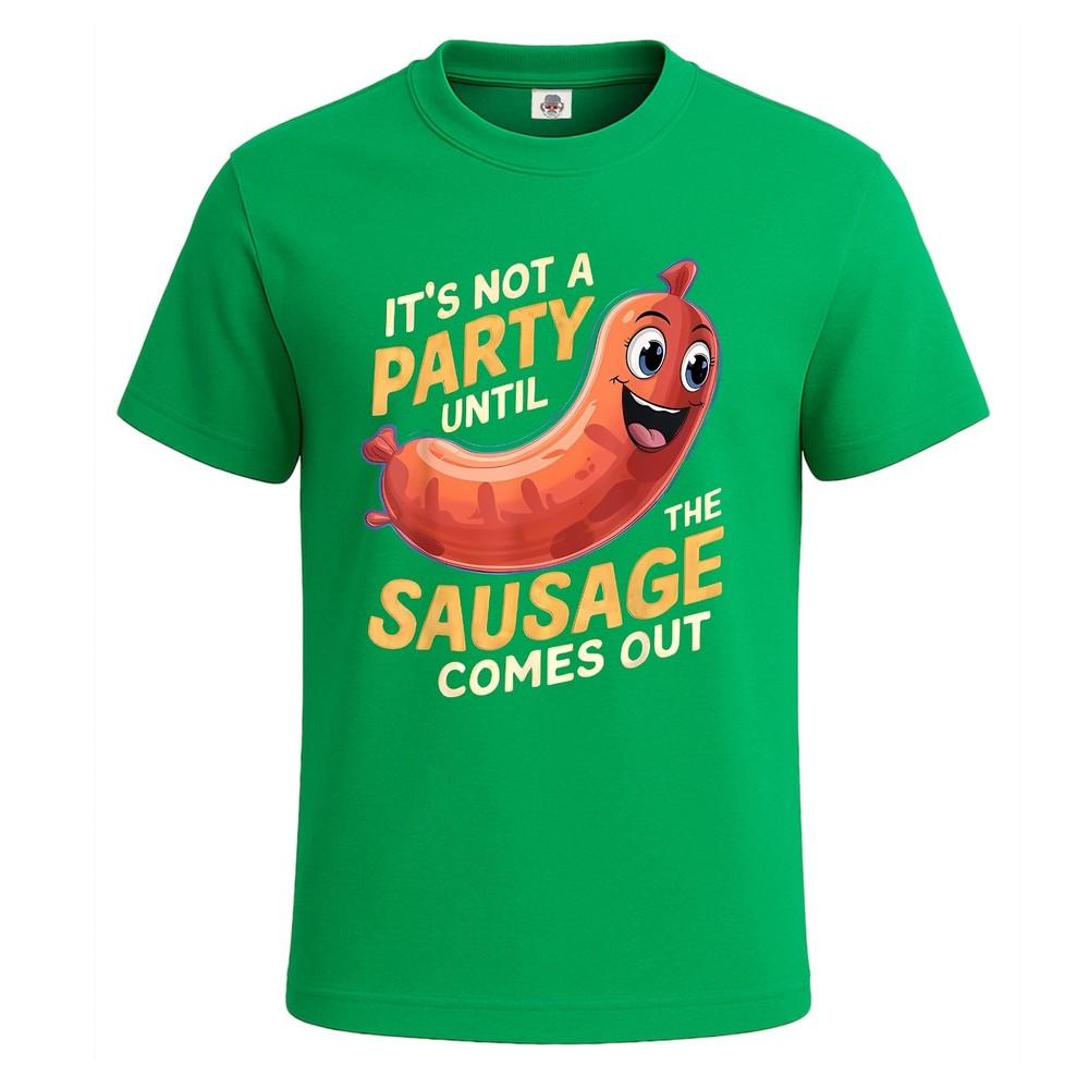 Its not a party sausage fest sausage graphic mens t shirt funny shirt top 2XL
