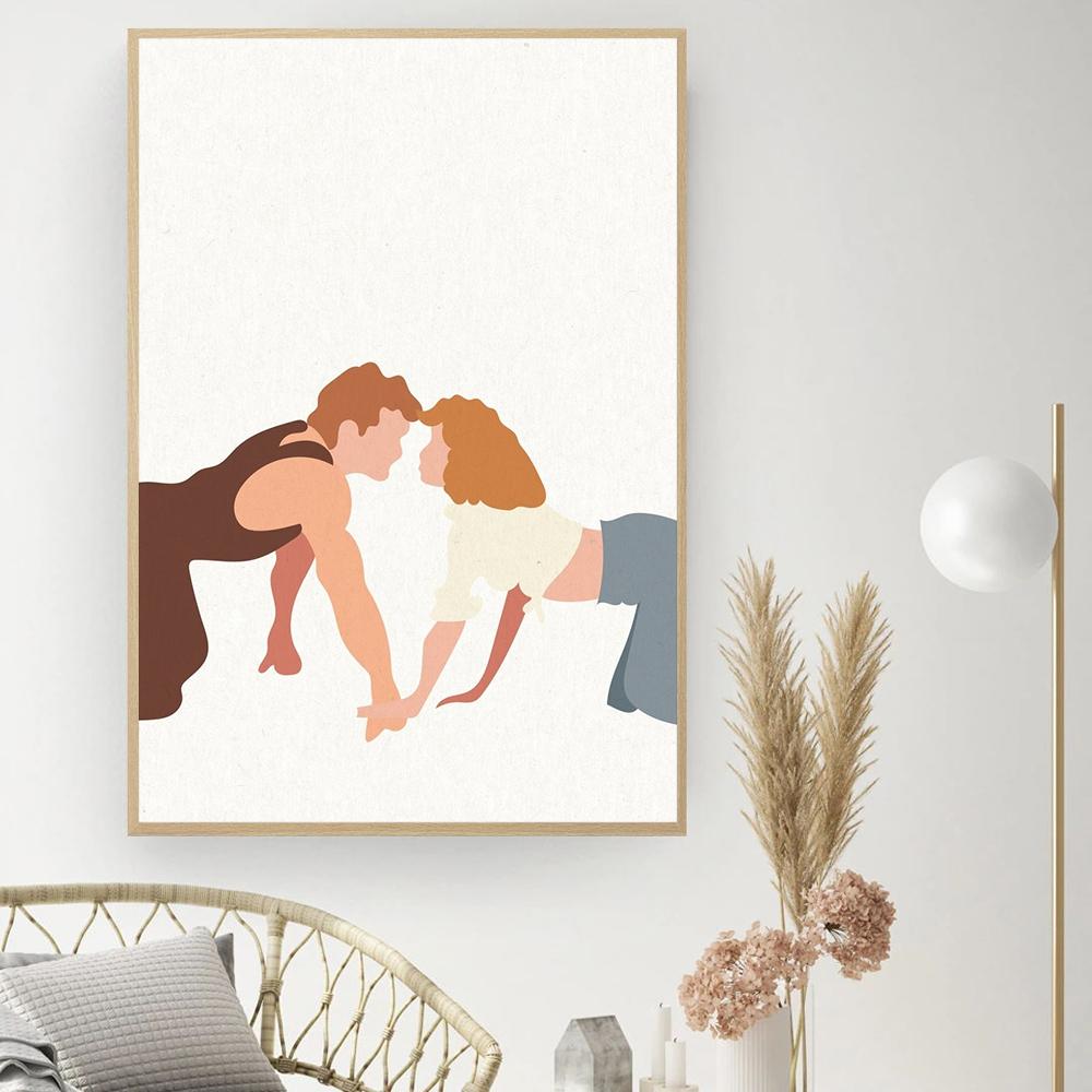 Nordic Abstract Dirty Dancing Canvas Painting Modern Pulp Fiction Dance Wall Art Posters & Prints Pictures for Living Room Decor No Frame