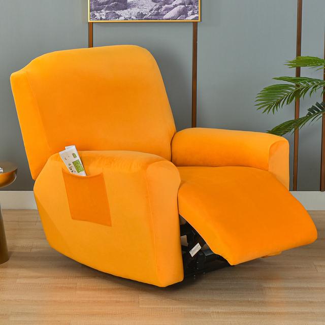 Wing Chair Cover Velvet Plush High Stretch Slipcovers For Wingback Chairs Slipcover Washable Armchair Protector Cover