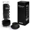 MIAMIO Diamond Pattern Ceramic Espresso Cup Set X 6 Palmanova Collection - (75ml Pcs) - (Black)