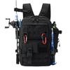 Large Capacity Fishing Tackle Storage Bag Water Bottle Holder Multiple Pockets Backpack Durable Material Casual Design