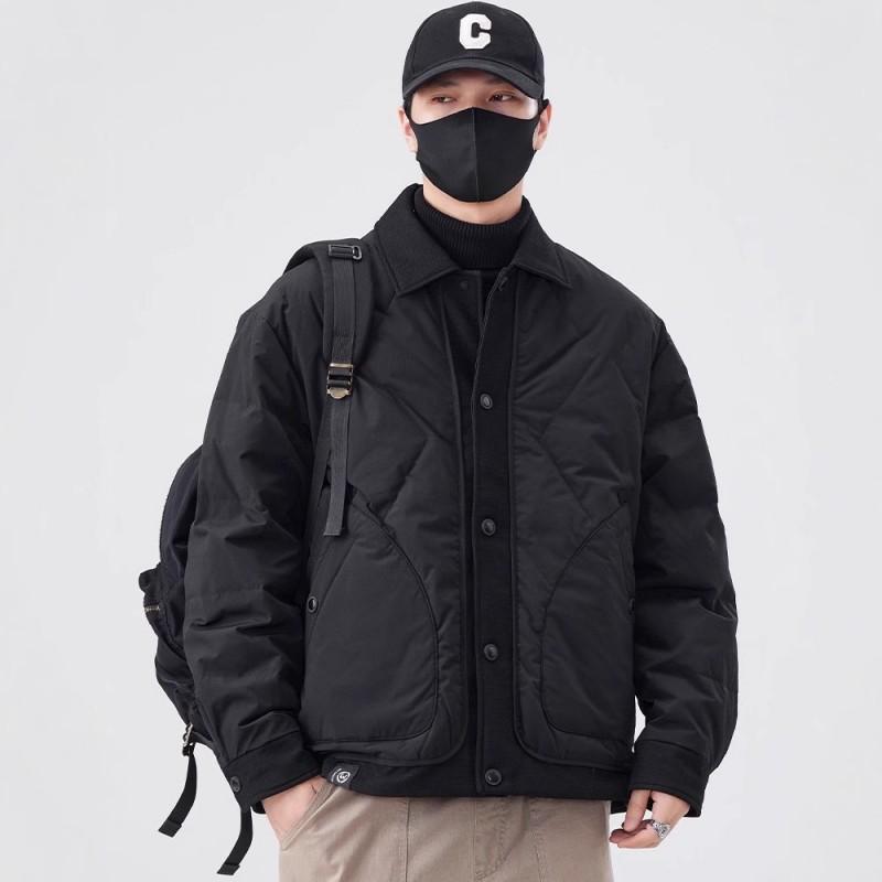 Mens Collar Down Jacket Casual Workwear Coat Warm Trendy Winter