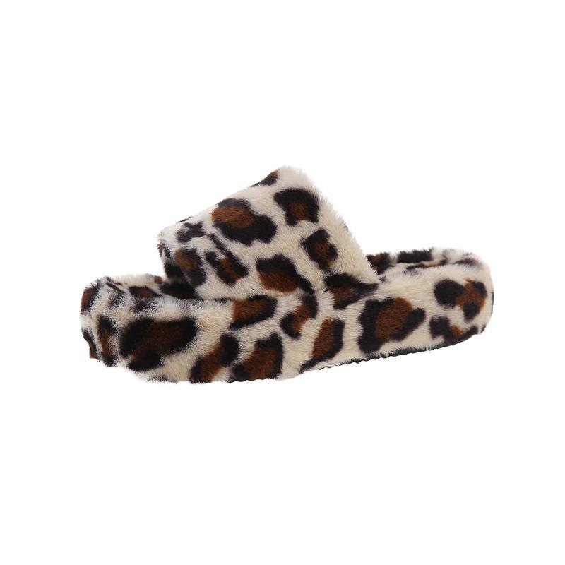Fashion Home Furry Fur Slides Plush Slippers Fluffy Flip Flops Luxury Slip on Platform Women Fashion Shoe 2024 Zapato De Mujer Designer