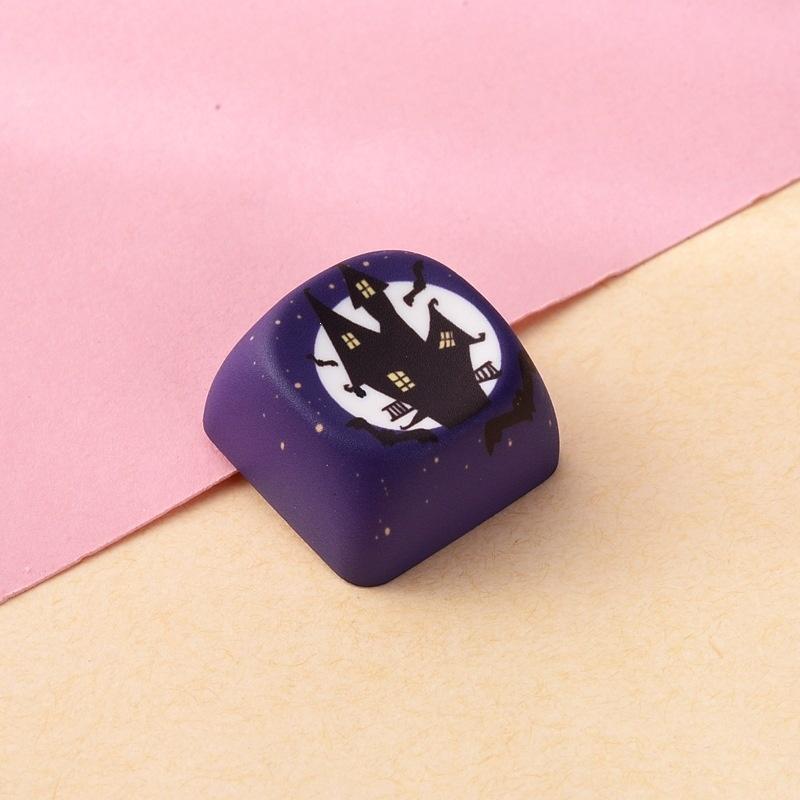 5/10Pcs Halloween Themed Custom Keycaps Cute Ghost Pumpkin Prints For Mechanical Keyboard Diy Holiday Gifts
