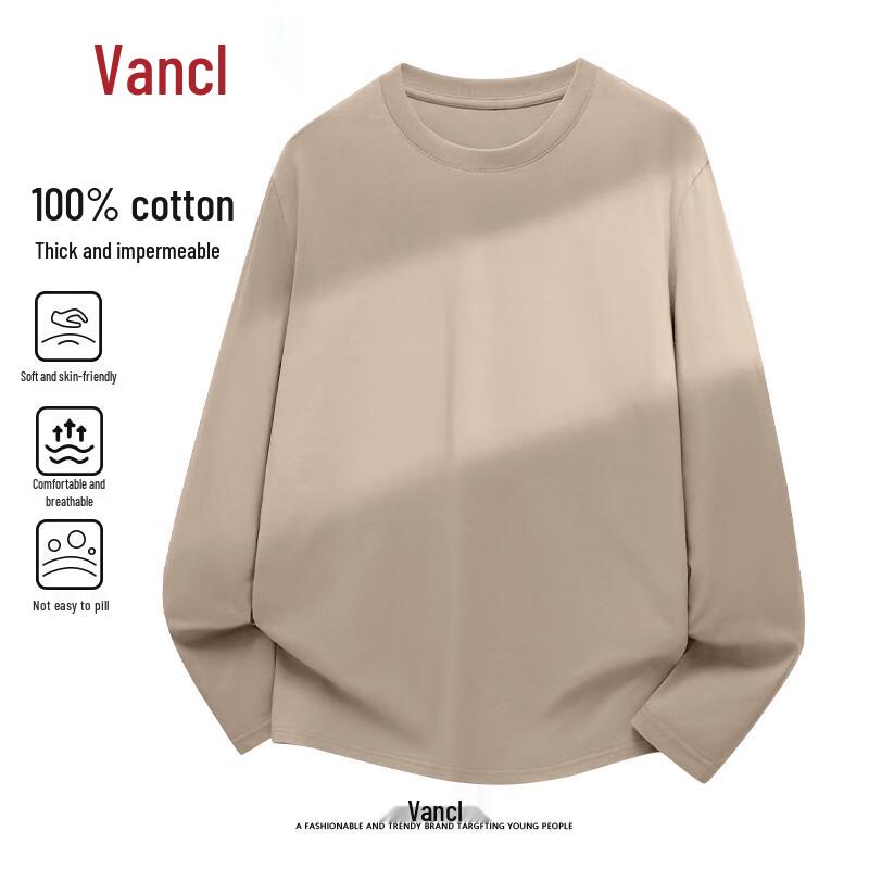 VANCL Men's Pure Cotton Long-Sleeve Round Neck T-Shirt