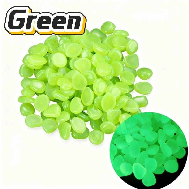 

100-1000 Pcs Luminous Rock, Stone Luminous Dark Garden Pebbles, Sidewalk Fish Tank Decoration, Aquariums, Fish Tanks Loom 1bag(100pcs) зелений