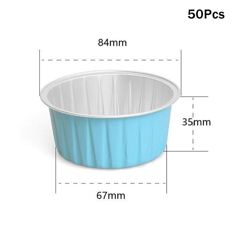10/20/50 Pcs Round Baking Cups Tin Paper Foil Wih Lids Reusable Cupcake Cups Desserts Flans Mini Cake Pans Bread Mould Custard