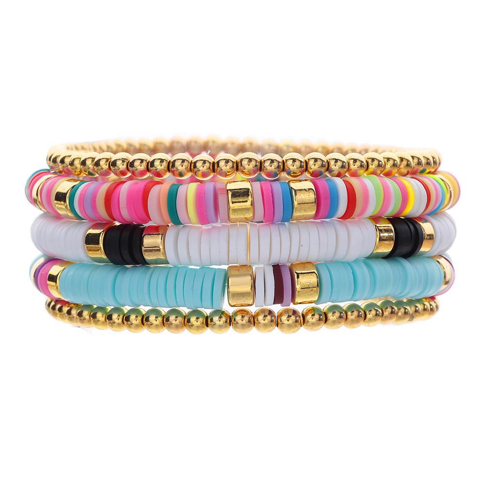Taylor Swift Fan Colorful Soft Clay Bracelet Set - Handmade English Name Jewelry for Women