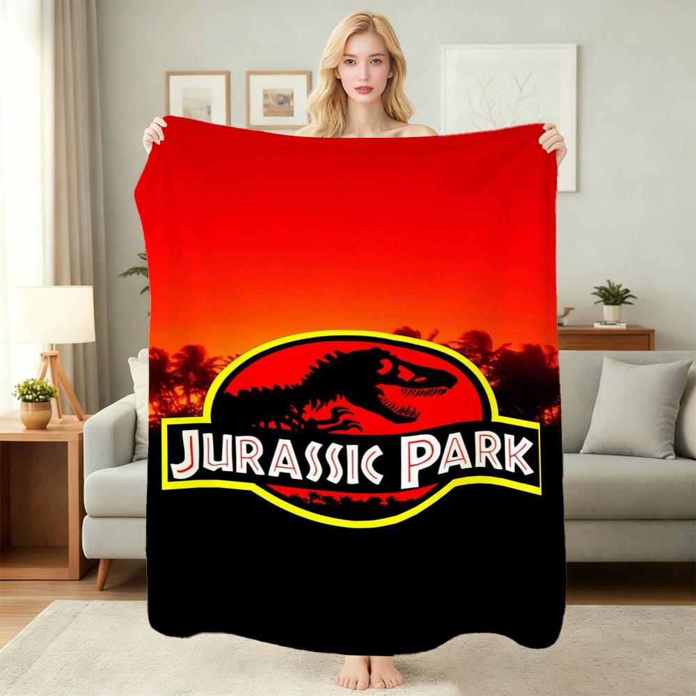 Jurassic World Dominion Theme Printed Blanket Skinfriendly Soft Fleece Blanket For Outdoor Travel Home Party Decor Holiday Gift