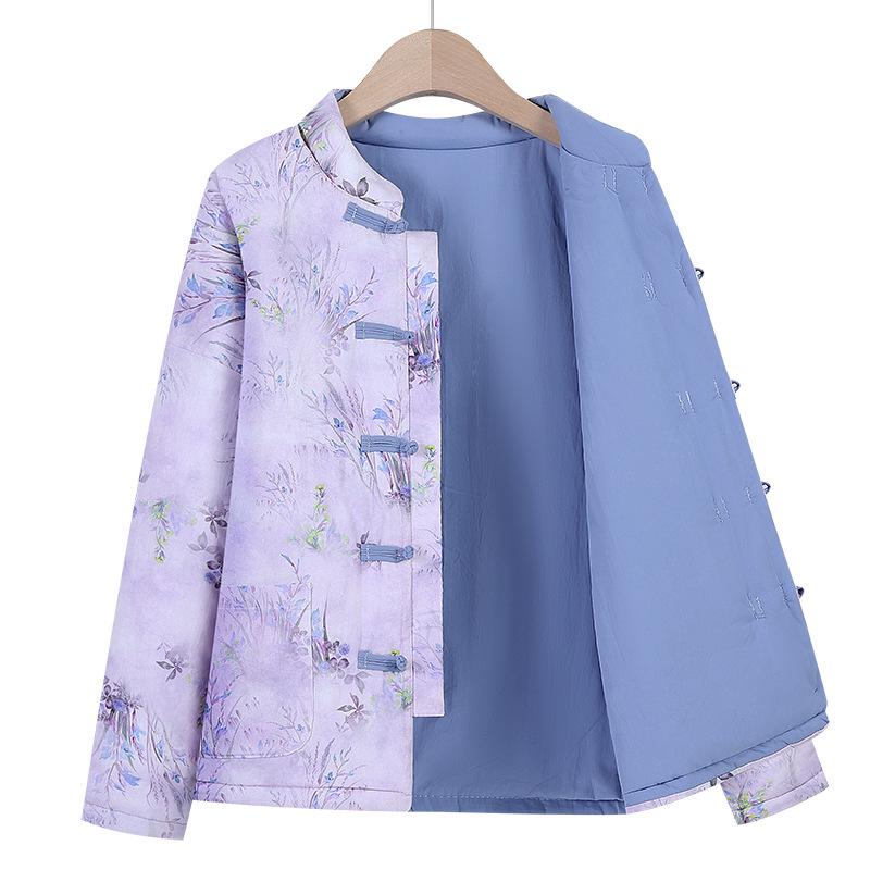 Women's Winter Thickened Warm Cotton Padded Jacket - Chinese Style Loose Outerwear for Middle-Aged and Elderly