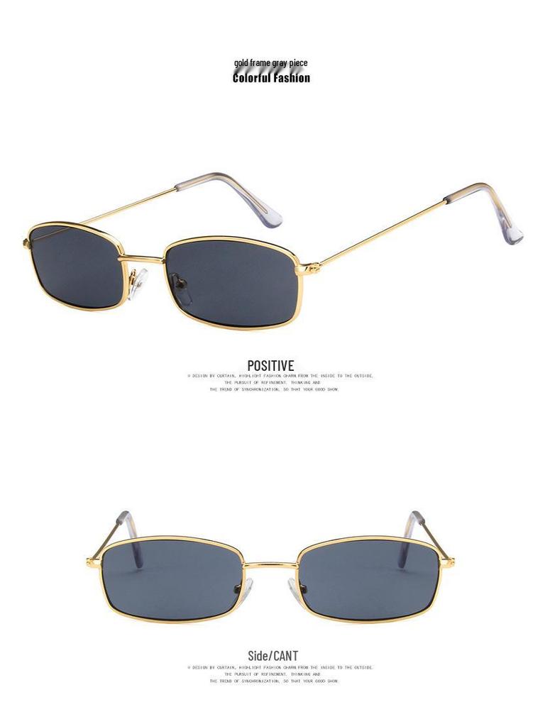 Korean Fashion Retro Square Sunglasses 182 – Versatile Ocean Lens Street Style