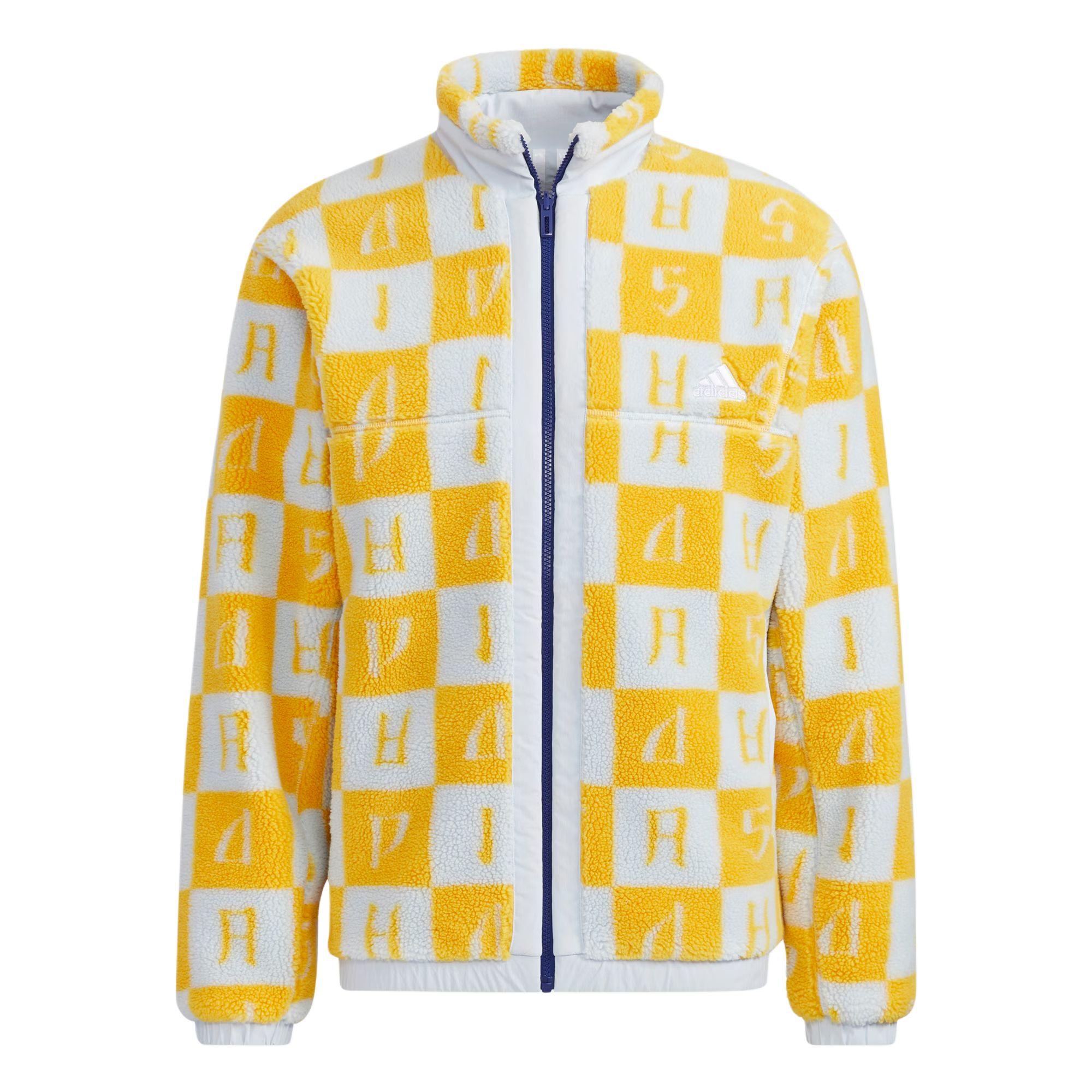 

Adidas Sports Lifestyle Series Retro Stand Collar Zipper Reversible Color Block Fleece Jacket Men Jacket Light-Blue White H39242 L