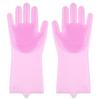 Reusable Silicone Dishwashing Gloves with Scrubby Bristles Durable Hygienic and Slip Proof for Kitchen Bath and Patio Use