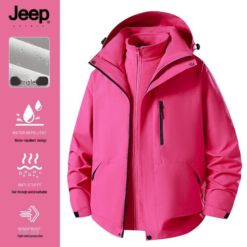 JEEP SPIRIT Unisex 3-in-1 Windproof Waterproof Outdoor Jacket