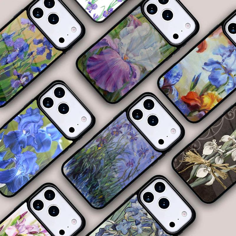 Irises Painting Phone Case For IPhone 17 16e 15 14 13 12 11 Pro Max Air Mini Soft Protective Cover