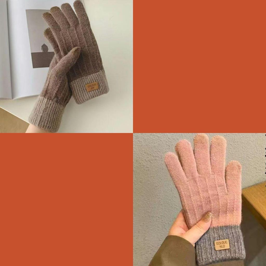 Winter Cashmere Touchscreen Cycling Gloves - Thick, Warm, Universal for Students