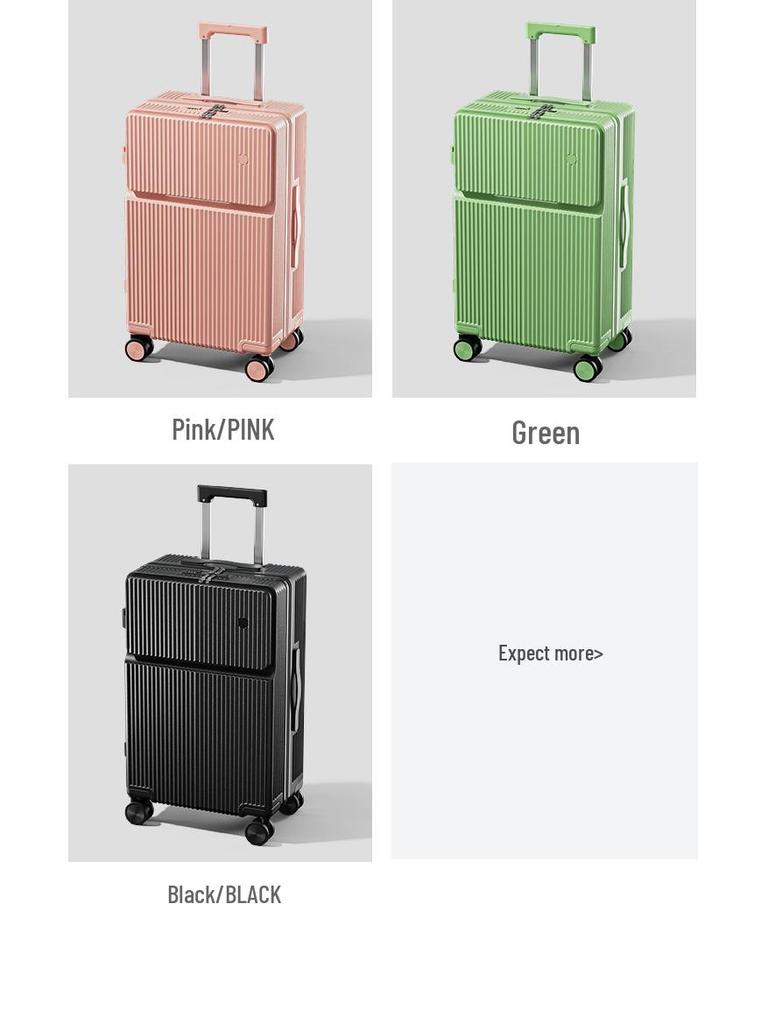 24-inch Multifunctional Suitcase with Cup Holder & Universal Wheels, Carry-On Trolley Case with Combination Lock for Men & Women.