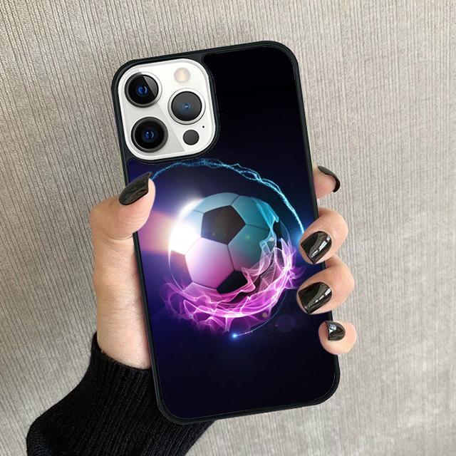 

Fire Football Soccer Ball Phone Case For iPhone 17 Air 15 16 11 12 13 14 Pro Max Cover For iPhone 17 Air Max Plus Fundas iPhone 13