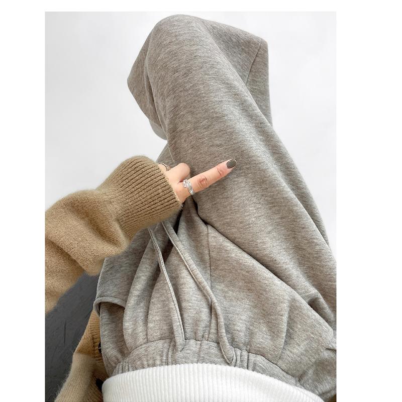 Real autumn and winter new glutinous rice pants women's high waist loose drape straight casual wide-leg pants thickened and velvet pants