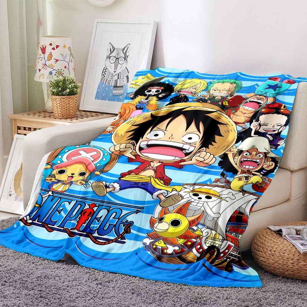 1PC One Piece Monkey D Luffy Patterned Flannel Blanket Suitable For All Seasons For Home Decor Warmth And Comfort Gifts Holiday Present