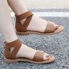 Fashion Sandals For Womens Open Toe Elastic Elastic Soft Sole Roman Style Shoes Summer Hot Women'S Large Size Flat Sandals