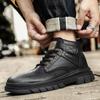 Fashion Lace Up High-top Basic Boots Brand Male Winter Motorcycle Boots British Style Men Casual Leather Boots Business Men Dress Shoes