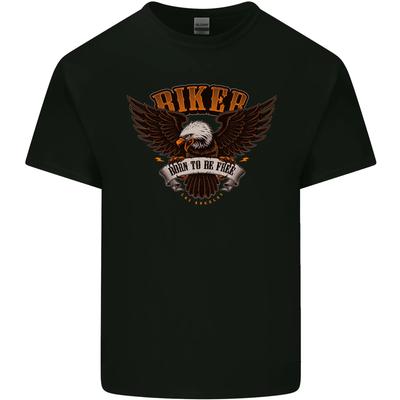 Biker Born To Be Free Motorbike Motorcycle Kids T-Shirt Childrens