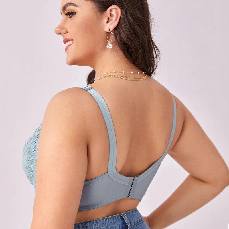 Women's Plus Size Lace Push-Up Bra with Underwire and Side Support