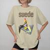 T-shirt con Stampa Grafica Banda Rock in Pelle scamosciata per Unisex Donna 100% Cotone Maglietta Abbigliamento
