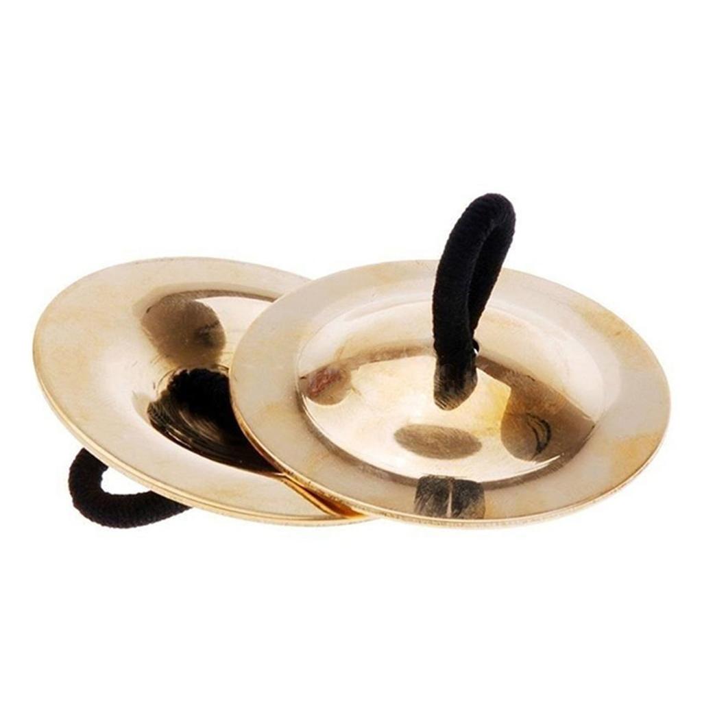 2Pcs Finger Cymbals Pure Copper Wear Resistant Easy Grip Finger for Dance Party Holiday