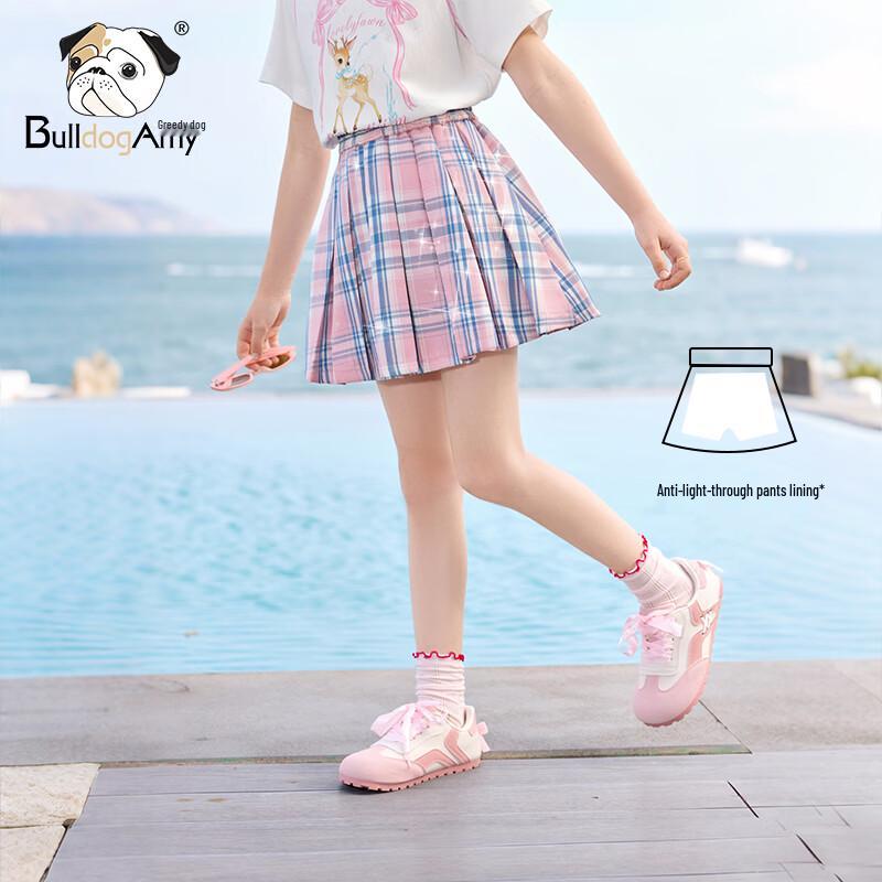 CHANZUIGOU Girls  Academy Style Plaid Pleated Skirt 140