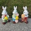 New Year Cartoon Rabbit Resin Garden Ornament: Eggshell & Radish Design